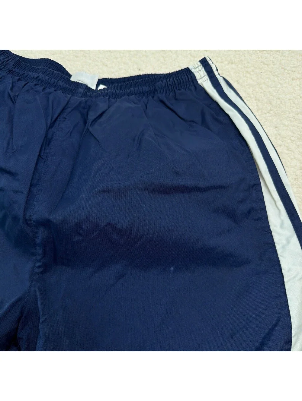 Vintage 2001 adidas Track Pants Mens L Navy 3-Stripe Nylon Wind Pants Y2K